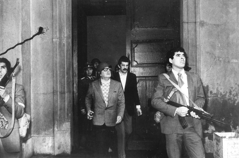Chilean President Salvador Allende during the coup on 11 September 1973